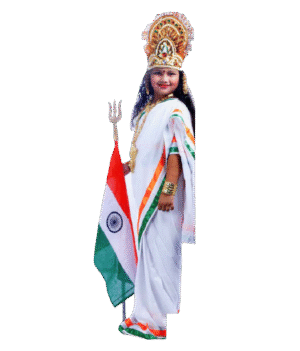 Bharat Mata (Mother India) Costume for Girls - Patriotic & Freedom Fighter Dress