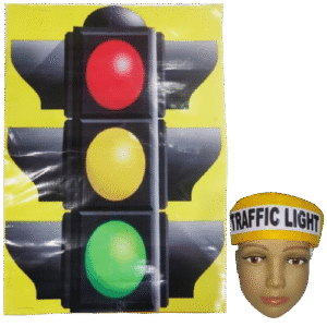 Go, Slow, Stop, and Fun: Traffic Light Cutout & Cap Costume Set