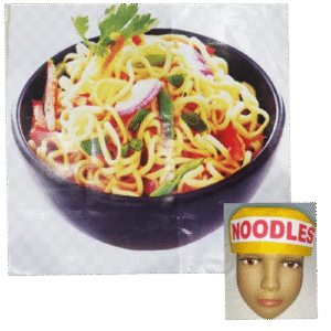 Noodle Nirvana: Flex Printed Cutout & Matching Cap Costume Set
