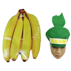 Banana: Flex Printed Cutout & Matching Cap Costume Set