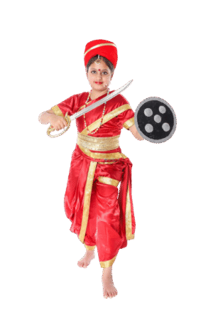 Jhansi Ki Rani (Rani Lakshmibai) Freedom Fighter Costume for Girls - Valiant Warrior Queen Dress