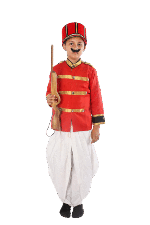 Mangal Pandey Freedom Fighter Costume for Boys - Sepoy Mutiny Hero Dress