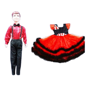 Dynamic Western Dance Costume for Kids - Red & Black colour