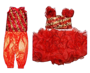 Dynamic Western Dance Costume for Kids - Sparkel Red colour