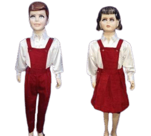 Dynamic Western Dance Costume for Kids - Formal Red & White colour