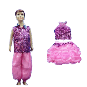 Dynamic Western Dance Costume for Kids - Sparkle Purple & Pink colour