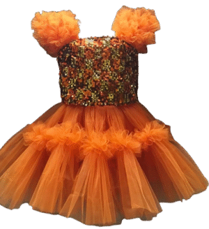 Girls' Western Frock Costume - Dazzle & Delight! (Orange)