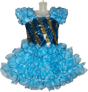 Girls' Western Frock Costume - Dazzle & Delight! (Blue Frill)