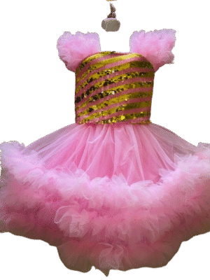 Girls' Western Frock Costume - Dazzle & Delight! (Pink & Golden)