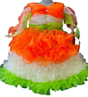Tri-Colour Frock - Orange, White & Green for National Celebrations! -02
