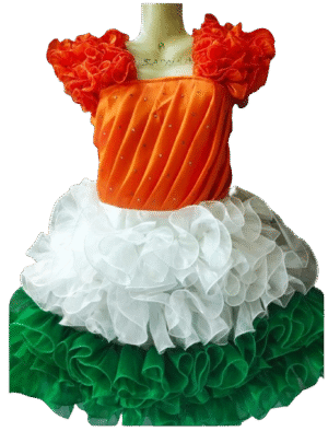 Tri-Colour Frock - Orange, White & Green for National Celebrations! -01