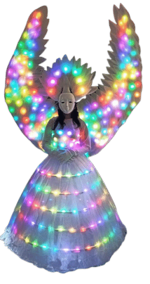 LED Light Up Angel Wings Gown Costume