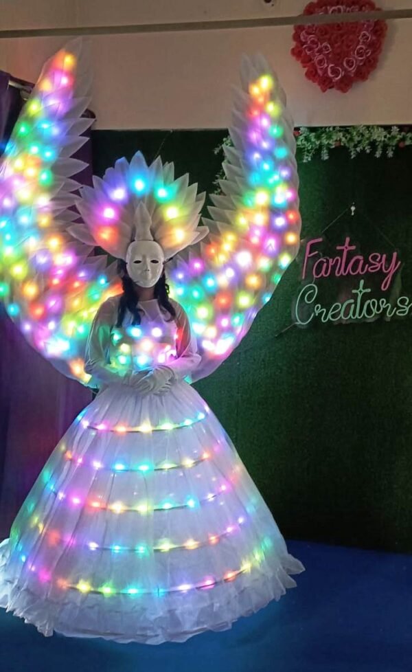 LED Light Up Angel Wings Gown Costume - Image 2